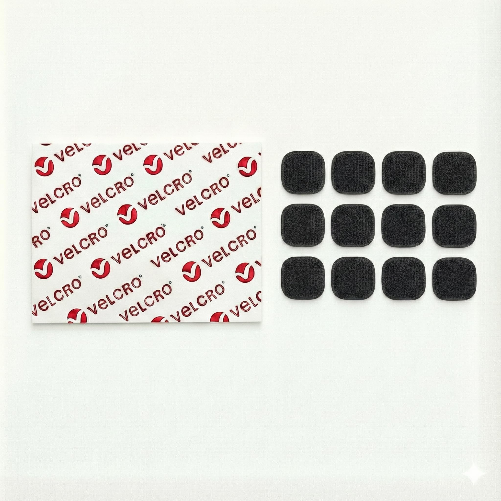 VELCRO® Brand Square Sticky Back Hook & Loop Pads with Rounded Corners Designed to Help Reduce Edge Lifting – PS14 Adhesive – 40mm x 12 Pairs – Black — image 1