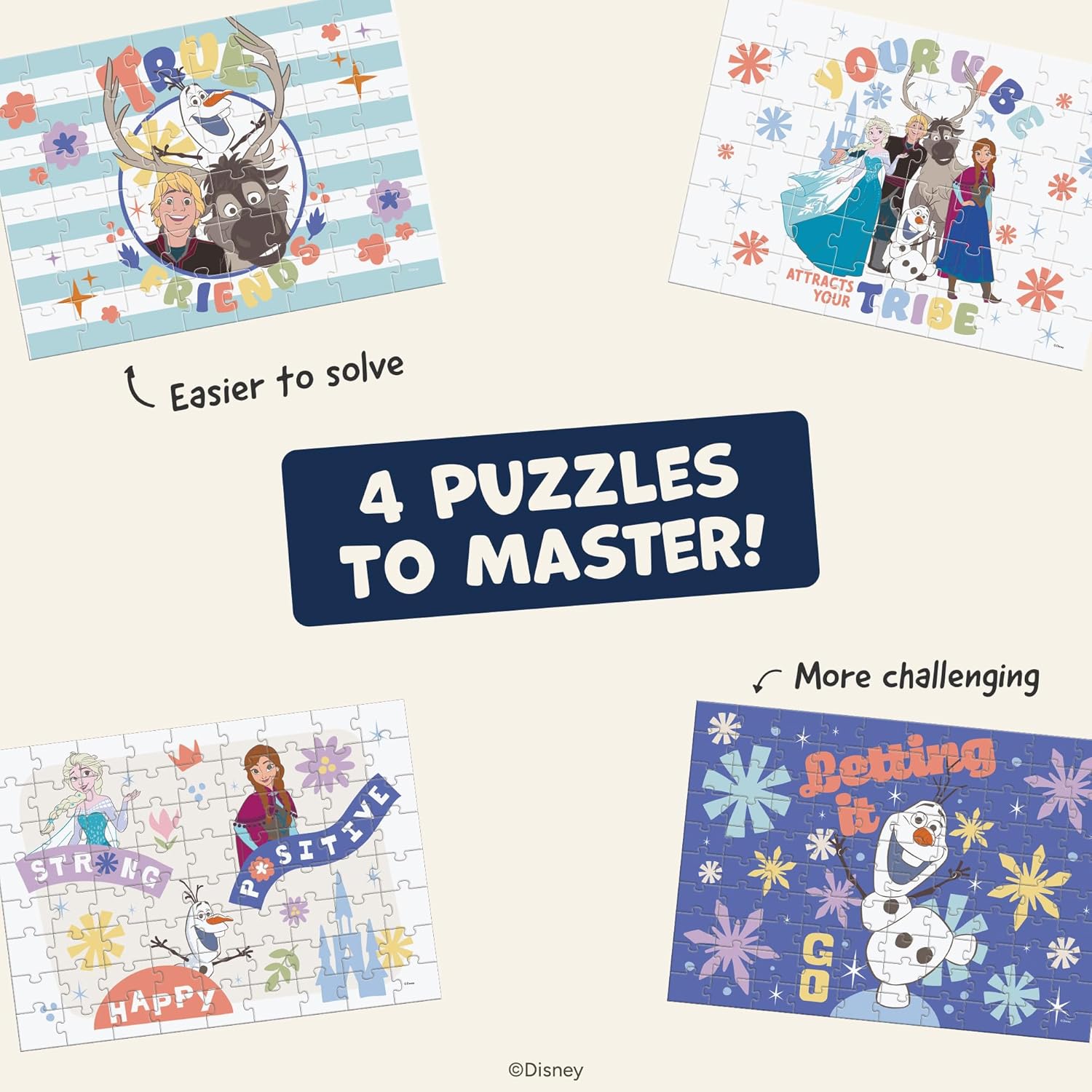 Disney Frozen - 4 in 1 Multipack Jigsaw Puzzle - CEACO - Made for Kids Ages 3-6+