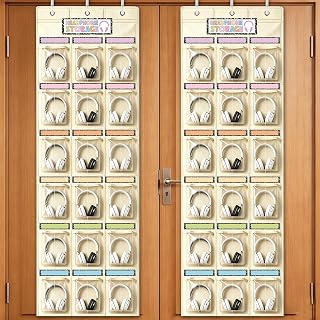 JarThenaAMCS 2 Pcs Classroom Headphone Storage Organizer with 36 Pockets