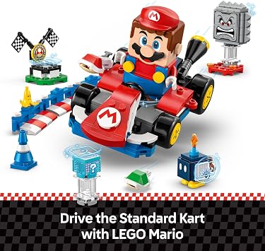 LEGO Mario Kart – Interactive Mario & Standard Kart - Toy Race Course with a Car, 3 Figures, a Podium & Barriers - Gamer Gift for 7+ Year Old Boys & Girls - 72043