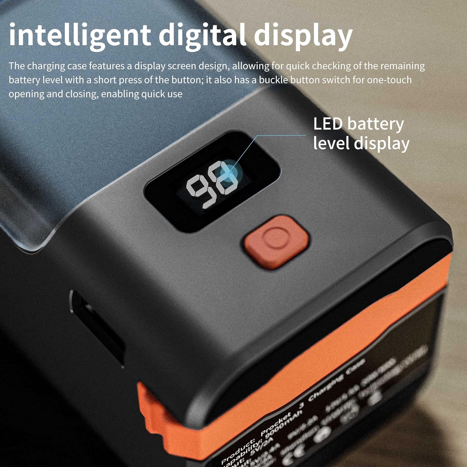 YDW Charging Case/Battery Quick Charger for DJI Osmo Pocket 3,Built in 9000mAh Extra Battery 20W Fast Charging,Digital Display,with Storage Space for Memory Cards and Filters