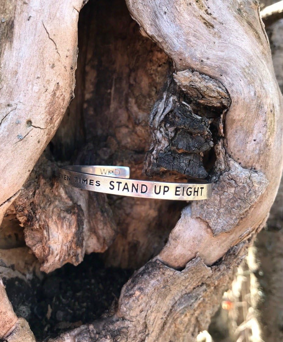 Fall Seven Times Stand up Eight - Pewter for Men or Women By Whitney Howard Designs