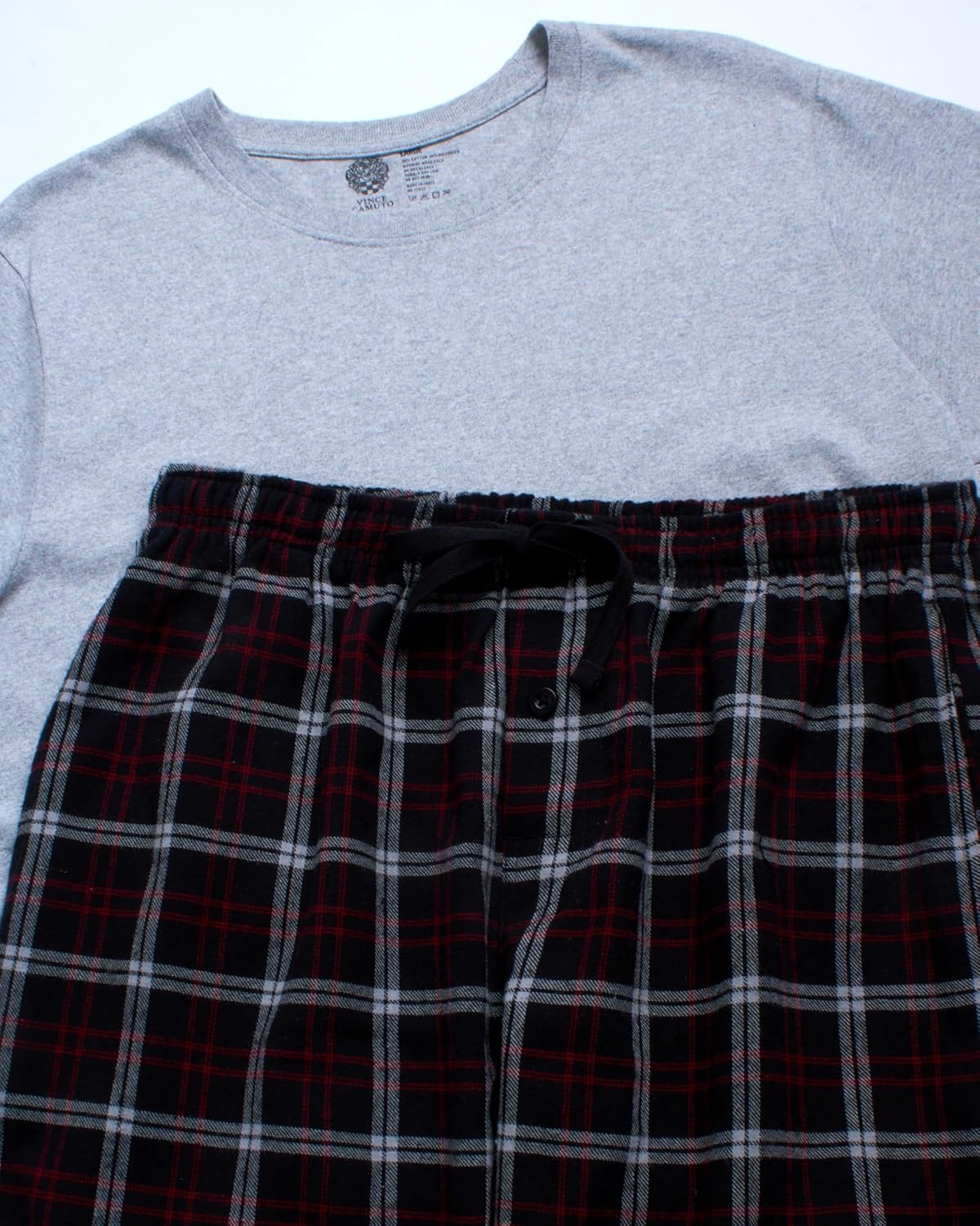 Vince Camuto Men's Pajama Set - 2 Piece Short Sleeve T-Shirt and Fleece Lounge Pants Pajamas for Men (S-XL)