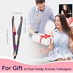 ANGENIL Pro Twist Flat Iron 1 Inch, Dual Voltage Hair Straightener and Curler 2 in 1, Multi-Stylers Round Flat Iron Curling Irons, Tourmaline Ceramic Hair Iron for Women, 20s Fast Heating LCD Display