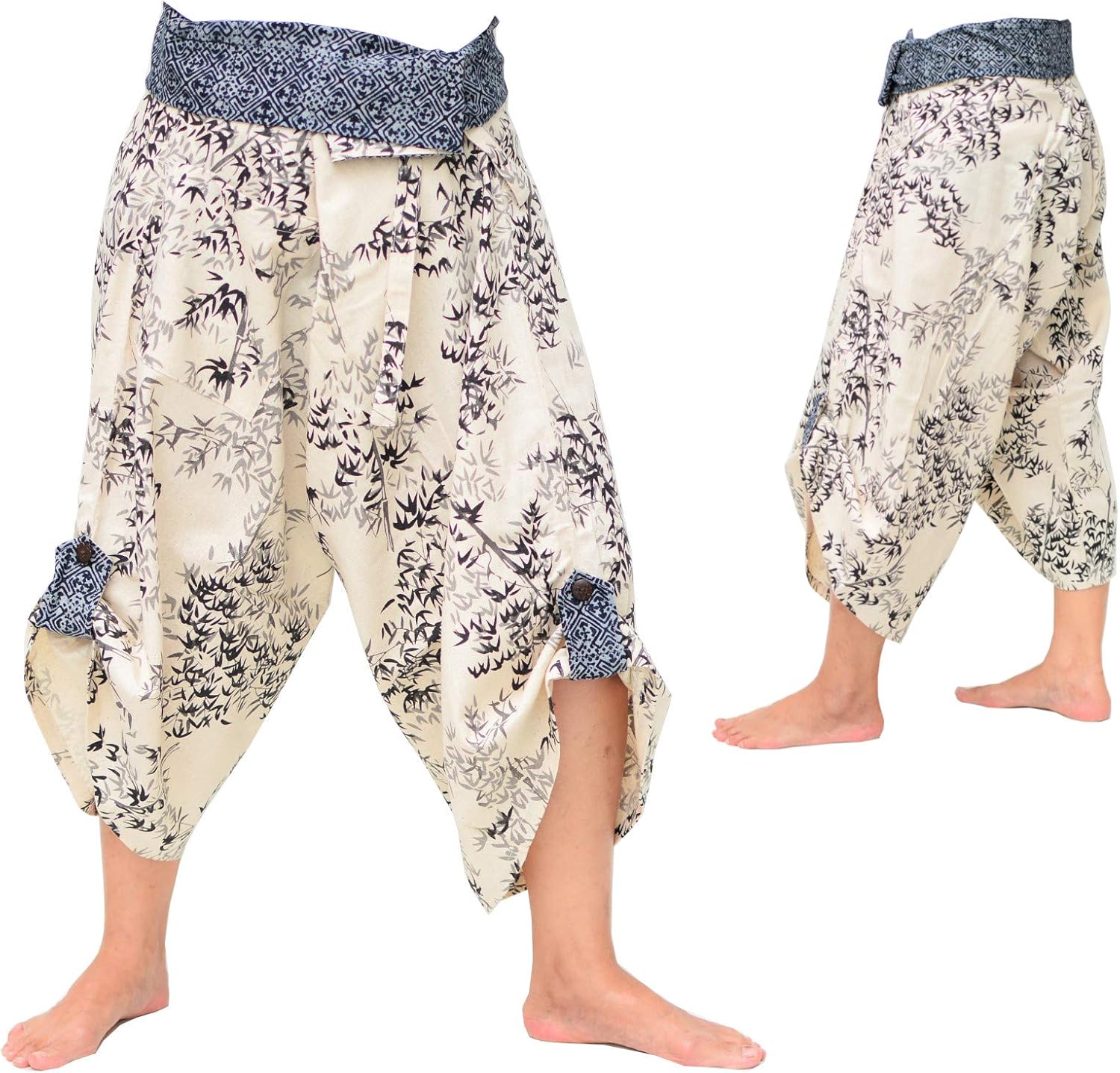 Yoga Ninja Harem Samurai Pants Women Men, Japanese Style wrap Trousers, one Size (Beige) …