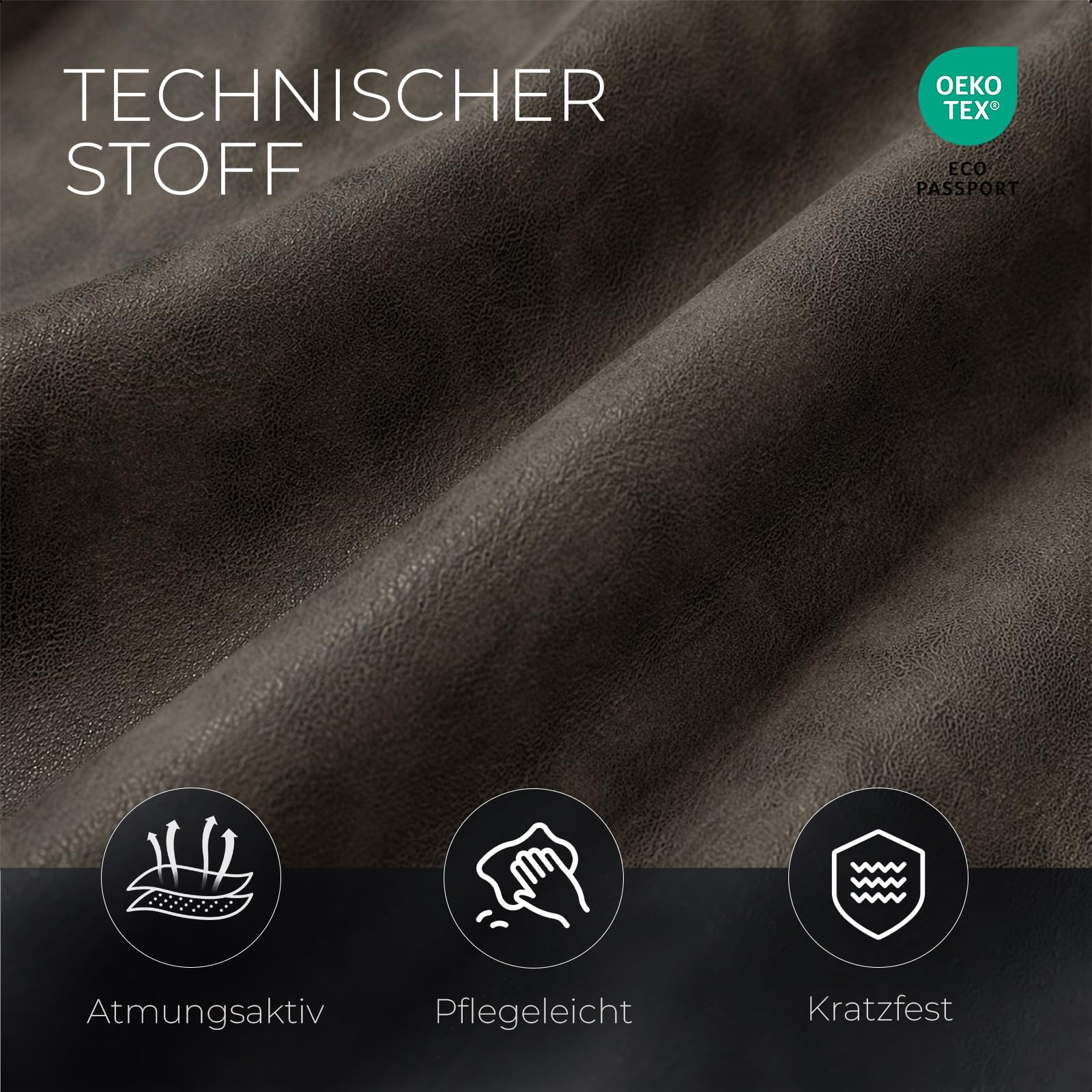 LEWE Esszimmerstühle 4er Set, Küchenstühle, Stoff-Polsterstühle, Taupe