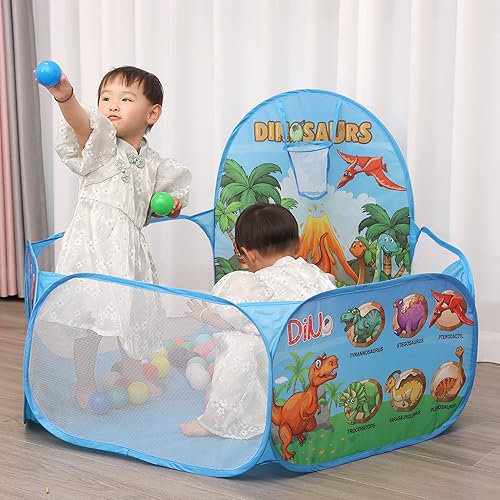 LimitlessFunN Tienda de campaña desplegable de 4 pies para niños pequeños, casa de juegos, corralito para bebés, piscina de pelotas oceánicas con