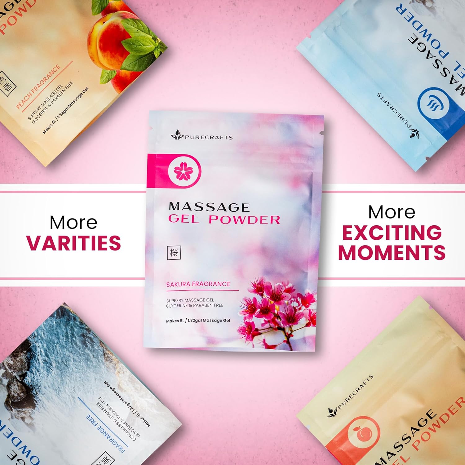 Massage Gel Powder 50g | Sakura Fragrance | Made in Japan | Smooth and Slippery Gel for Wellness and Relaxation | 50g Makes 1.32 Gallons/ 5 litres | Just Add Water - Image 10