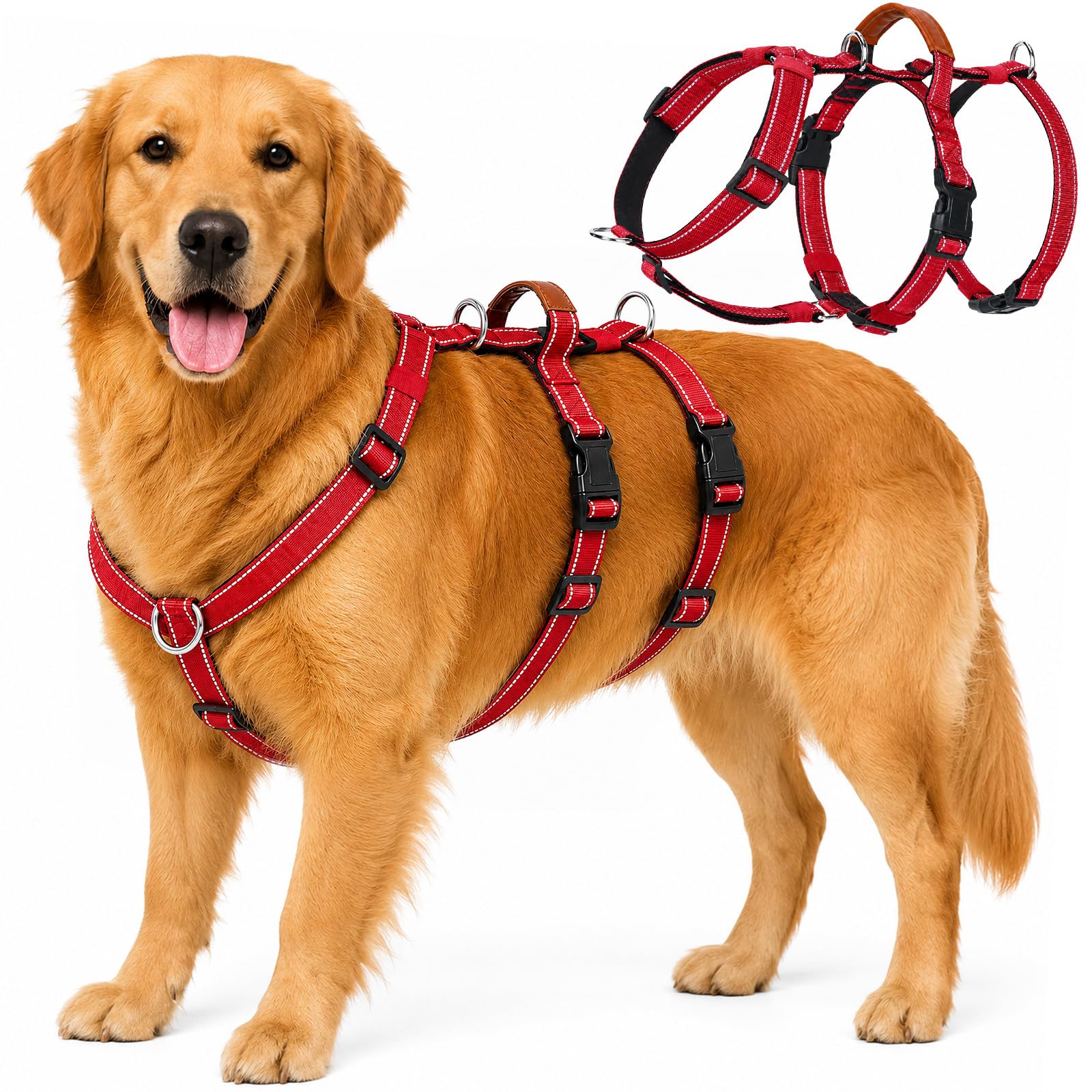 Olcyren Escape Proof Dog Harness, No Pull Front Clip 3 Point Dog Harness