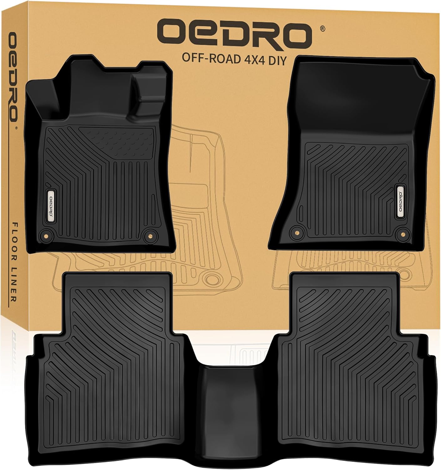 OEDRO Floor Mats Fit for 2019-2025 2026 Nissan Altima Sedan Edition ONE/Platinum/S/SL/SR/SV, TPE All-Weather Custom Fit Floor Liner for Altima 4 Door, 1st & 2nd Row Car Mats Set Accessories, Black