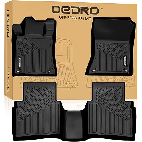 OEDRO Floor Mats Fit for 2019-2025 Nissan Altima Sedan, TPE All-Weather Custom Fit Floor Liner for Altima 4 Door, 1st & 2nd Row Car Mats Set Accessories, Black