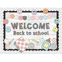 Mooliwe 94 Pcs Composition Checkered Bulletin Board Decor Set