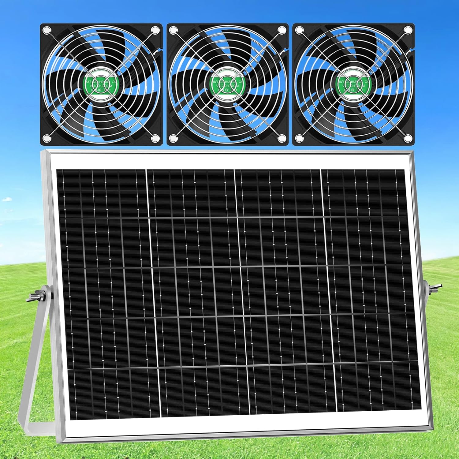 Photo voltaic Hen Coop Fan 3 Equipment, 25W Photo voltaic Powered Greenhouse Fan Out of doors Waterproof, Photo voltaic Exhaust & Consumption Followers, Robust Airflow for Outdoors Shed Canine Home Air Circulation Air flow Cooling