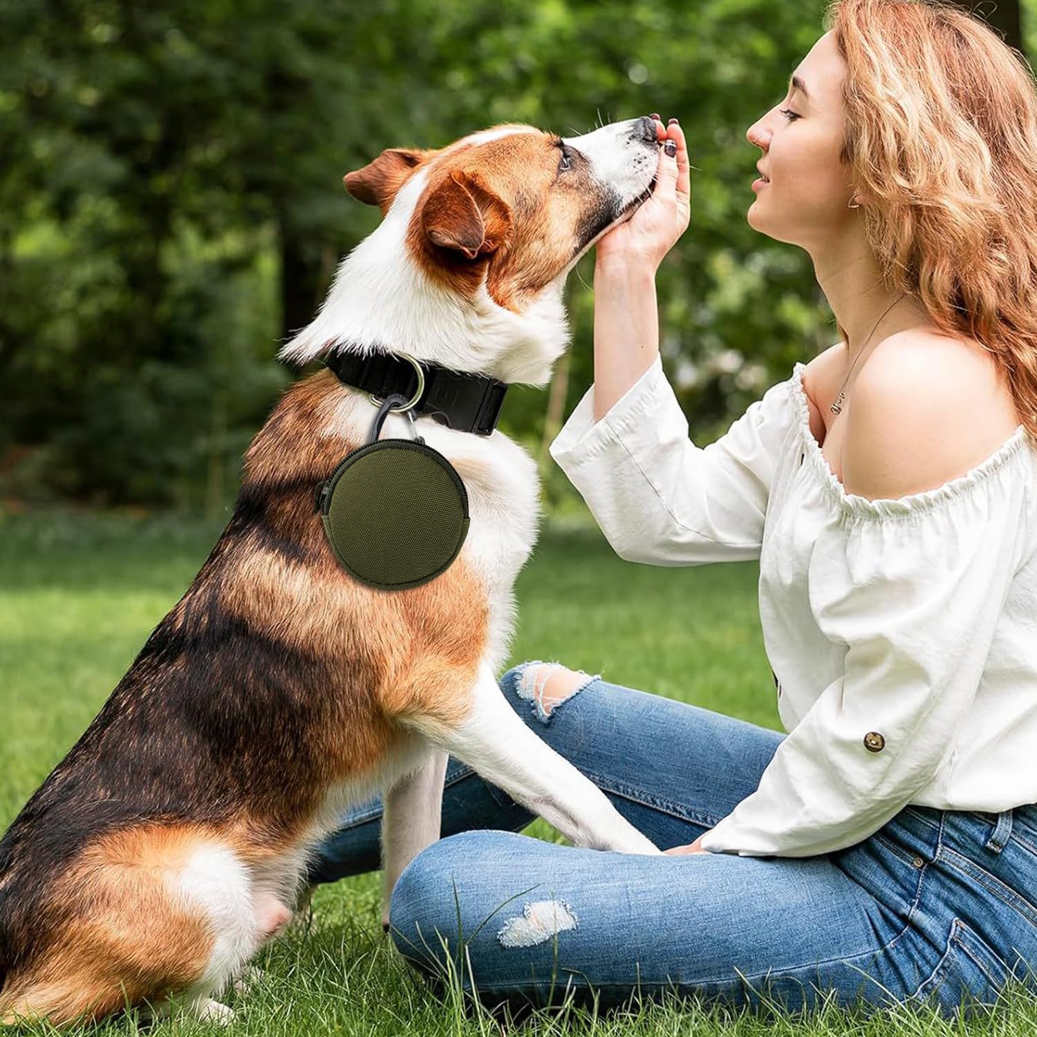 Borsa per Snack Portatile da 3 Pezzi per Animali Domestici E Ciotola per Bere Pieghevole da 1 Pezzo, Borsa per L'Addestramento del Cane, Forniture per Animali Domestici.
