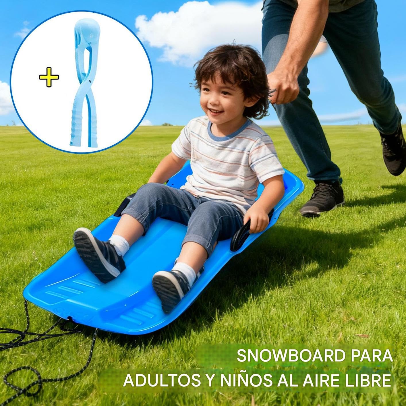 Trineos de Nieve para Niños y Adultos, Equipo de Trineo Ligero, Disco Skiboard para Playa Montañas Hielo Hierba