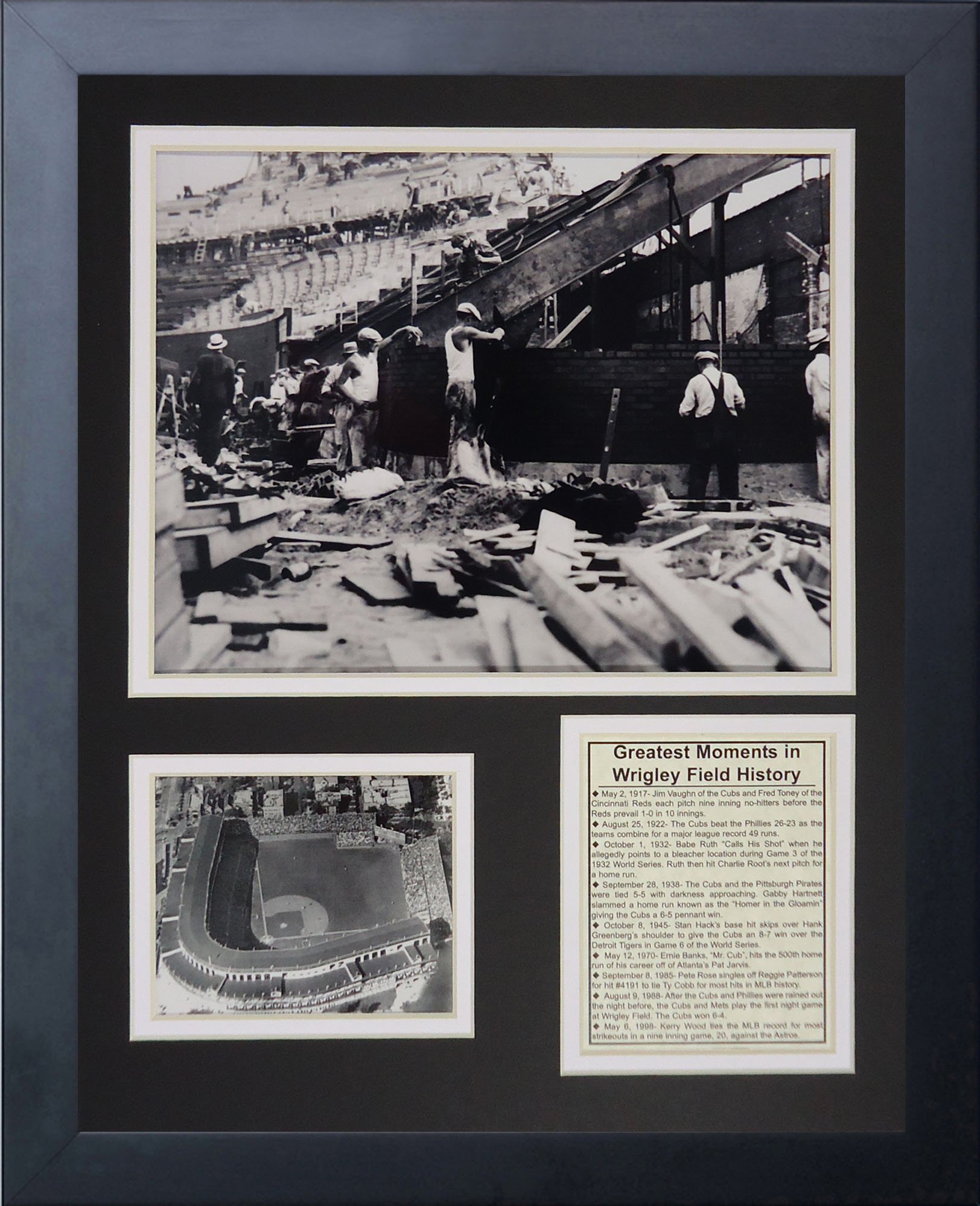 Legends Never DieWrigley Field Construction Framed Photo Collage, 11x14-Inch