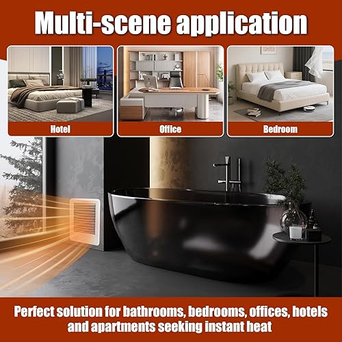 Miniatura 7 de Calentador eléctrico de pared CSC151TW unidad completa, calentador eléctrico montado en la pared para uso en interiores, 1500 vatios, 5120 BTU, 120