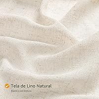 Vista 4 de Gibelle Juego de Cortina de Ducha Boho Farmhouse, Cortina de Ducha de Tela de Algodón y Lino con Decoración de Encaje Macramé, Cortina de Baño