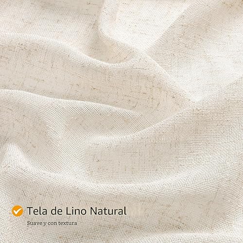 Miniatura 4 de Gibelle Juego de Cortina de Ducha Boho Farmhouse, Cortina de Ducha de Tela de Algodón y Lino con Decoración de Encaje Macramé, Cortina de Baño