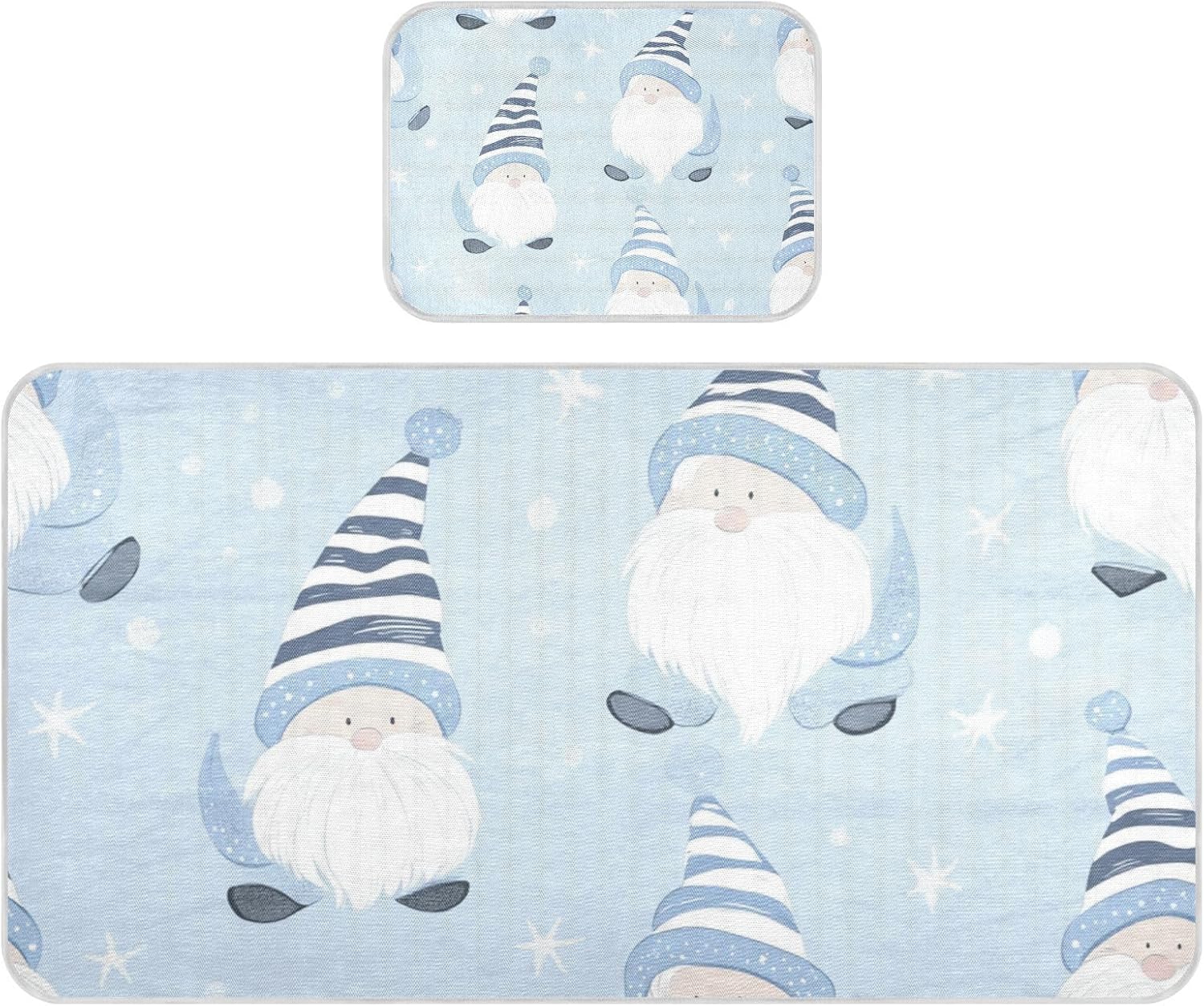 Cute Blue Gnomes Cooling Baby Waterproof Crib Mattress Protector 28" x 52" Washable Pads for Bed Washable for Baby&Toddler