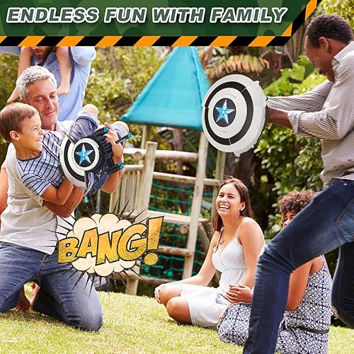 Miniatura 2 de Pistola Nerf para juguete de escudo de dardos, pistola de espuma de Star Wars Capitán América, juguete de rol de superhéroe con luces, regalo