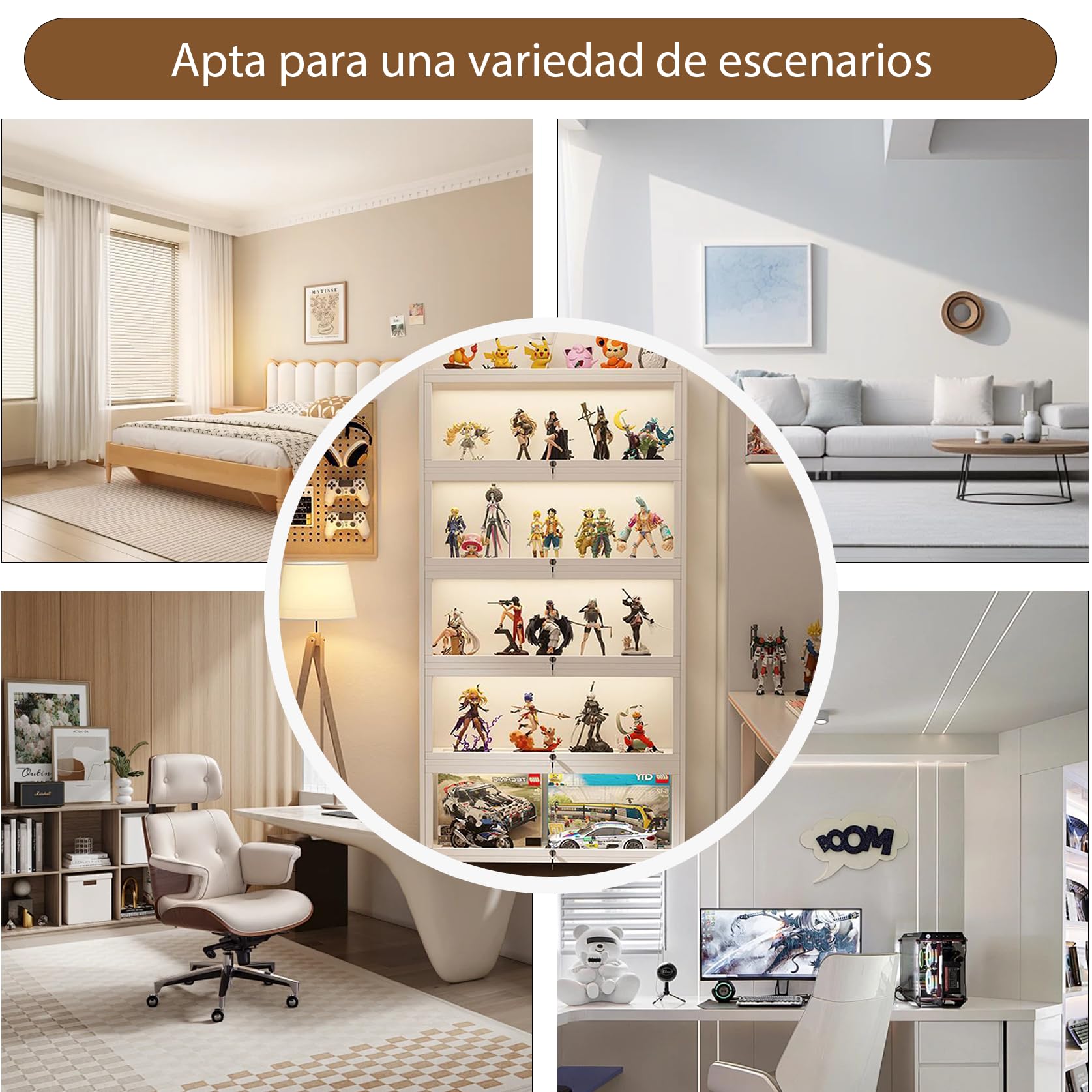 Vetrina in acrilico,Vitrina para Colecciones,Expositor Metacrilato,esign con Porta Flip Top Grande capacità di archiviazione facile da installare.