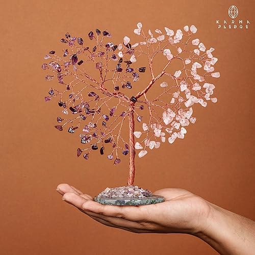 Miniatura 102 de Árbol de la vida de cristal curativo de 7 chakras, árboles bonsái hechos a mano para energía positiva, dinero y buena suerte, árbol para decoración