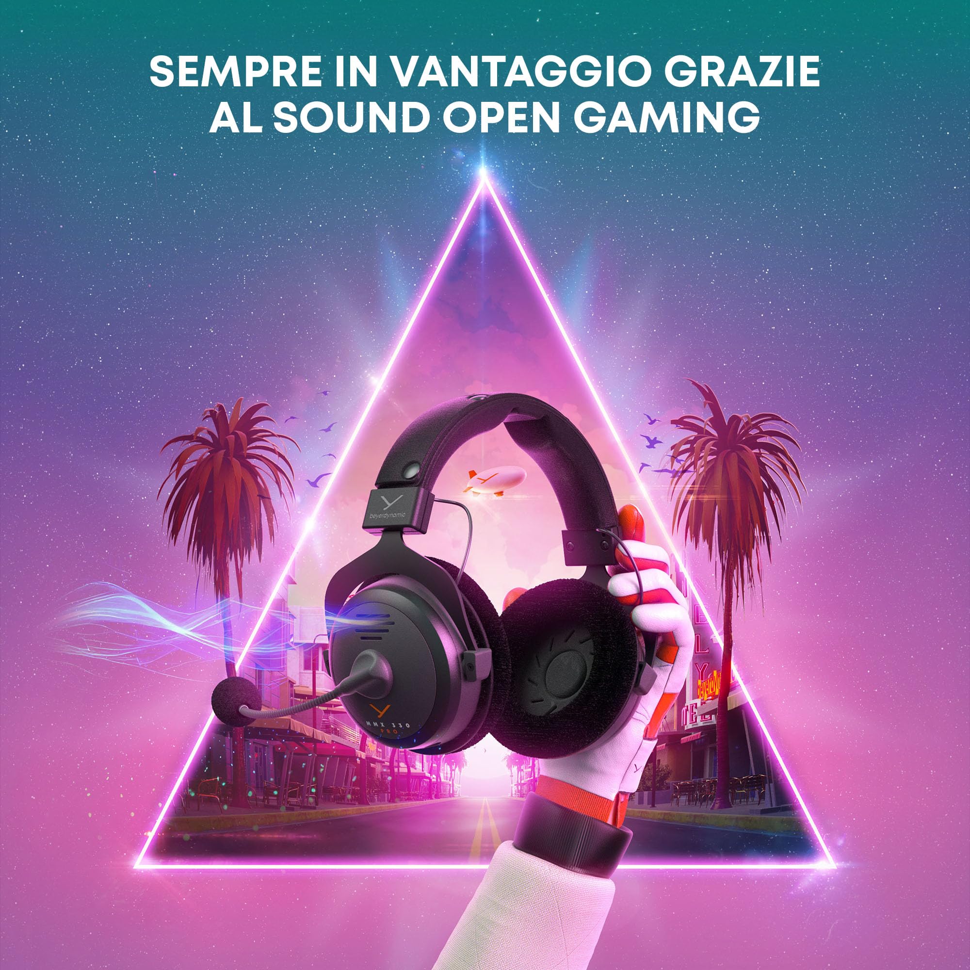 beyerdynamic MMX 330 PRO Cuffie da gaming aperte con driver STELLAR.45 e microfono a condensatore, cablate prodotte in Germania