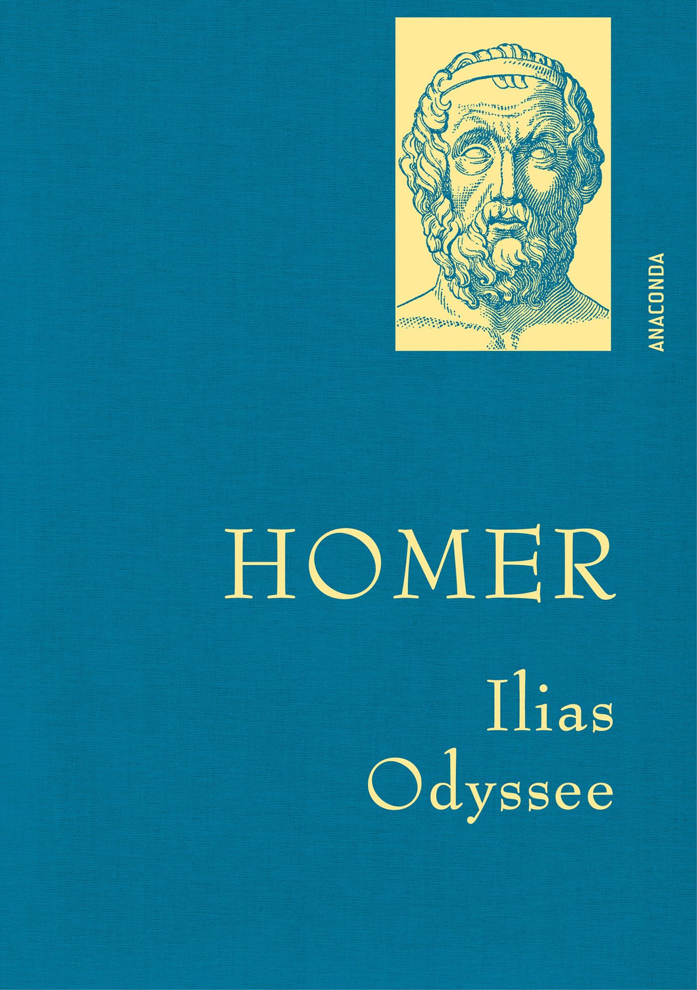 Homer, Gesammelte Werke: Gebunden in feingeprägter Leinenstruktur auf Naturpapier aus Bayern. Mit goldener Schmuckprägung. Ilias & Odyssee