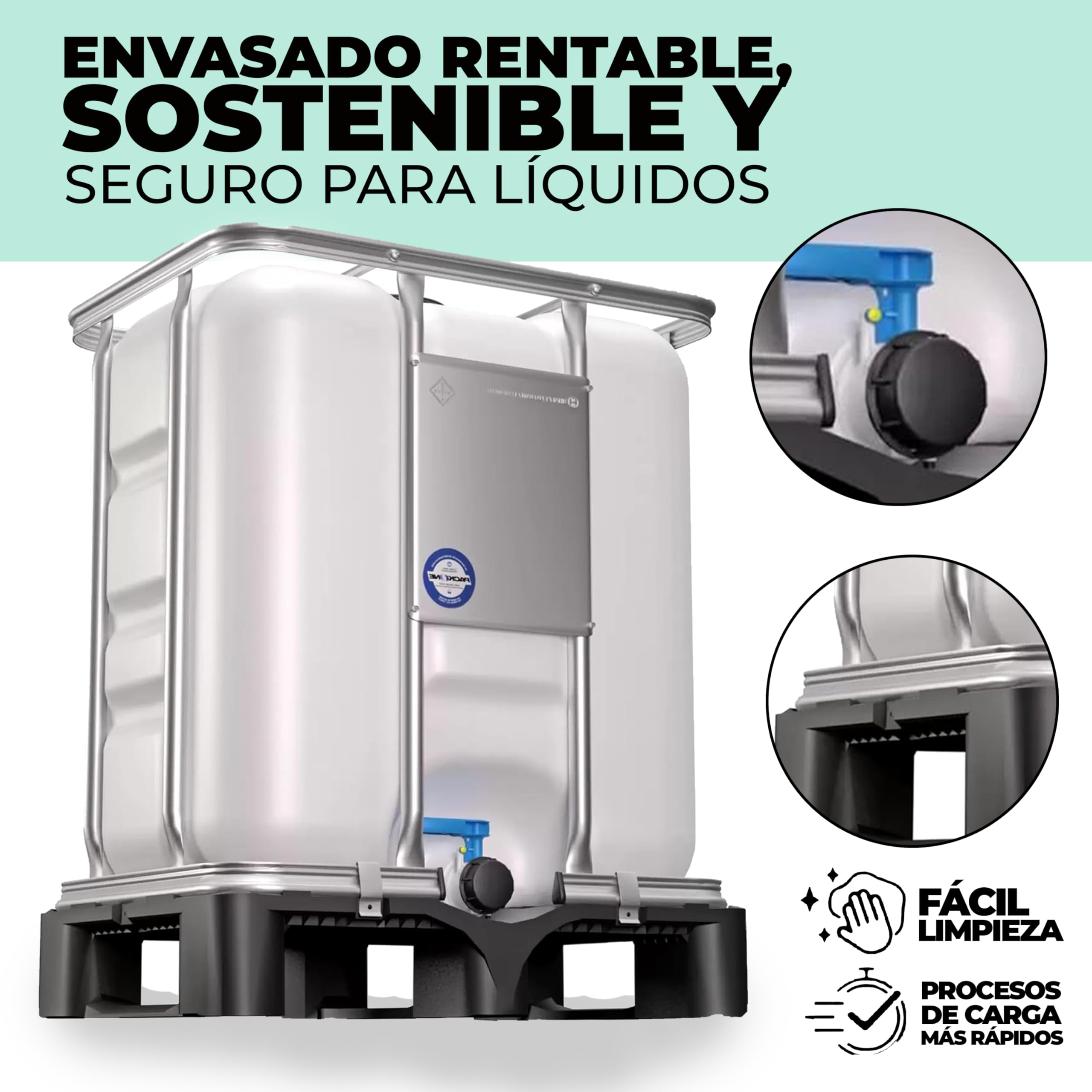 WERIT Depósito de Agua 300L IBC GRG - Con Grifo, Palet Reforzado, Certificación ADR, Contenedor de Agua, Ideal para Almacenamiento y Transporte Seguro de Líquidos, Alta Durabilidad y Fiabilidad