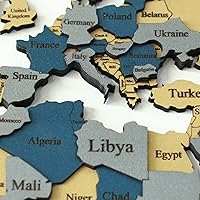 Vista 4 de iwa concept Mapa del mundo de madera 3D, mapa de pared de madera, regalo de inauguración de la casa, mapa del mundo de regalo de aniversario