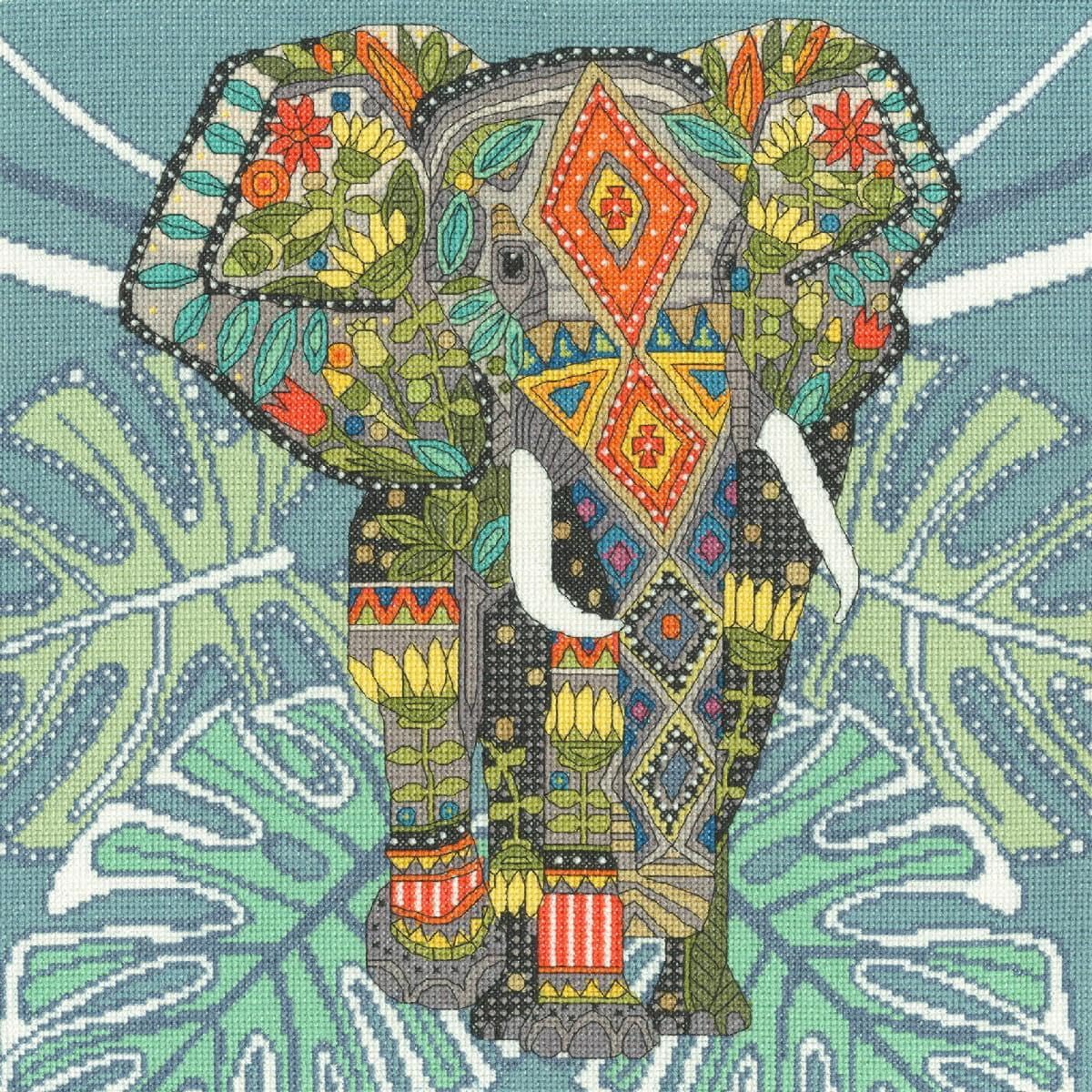 Bothy Threads Clear,White The Home Of Happy Stitching Counted Cross Stitch Kit - Jewelled Elephant, Clear, White