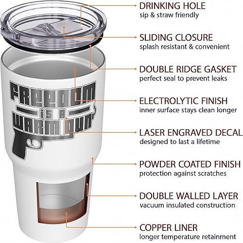 Vista 443 de We The People Holsters - Vaso térmico de 30 onzas, Únete o Muere, Negro