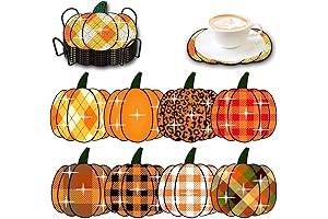 Fall Pumpkin 8-Piece Diamond Painting Coasters