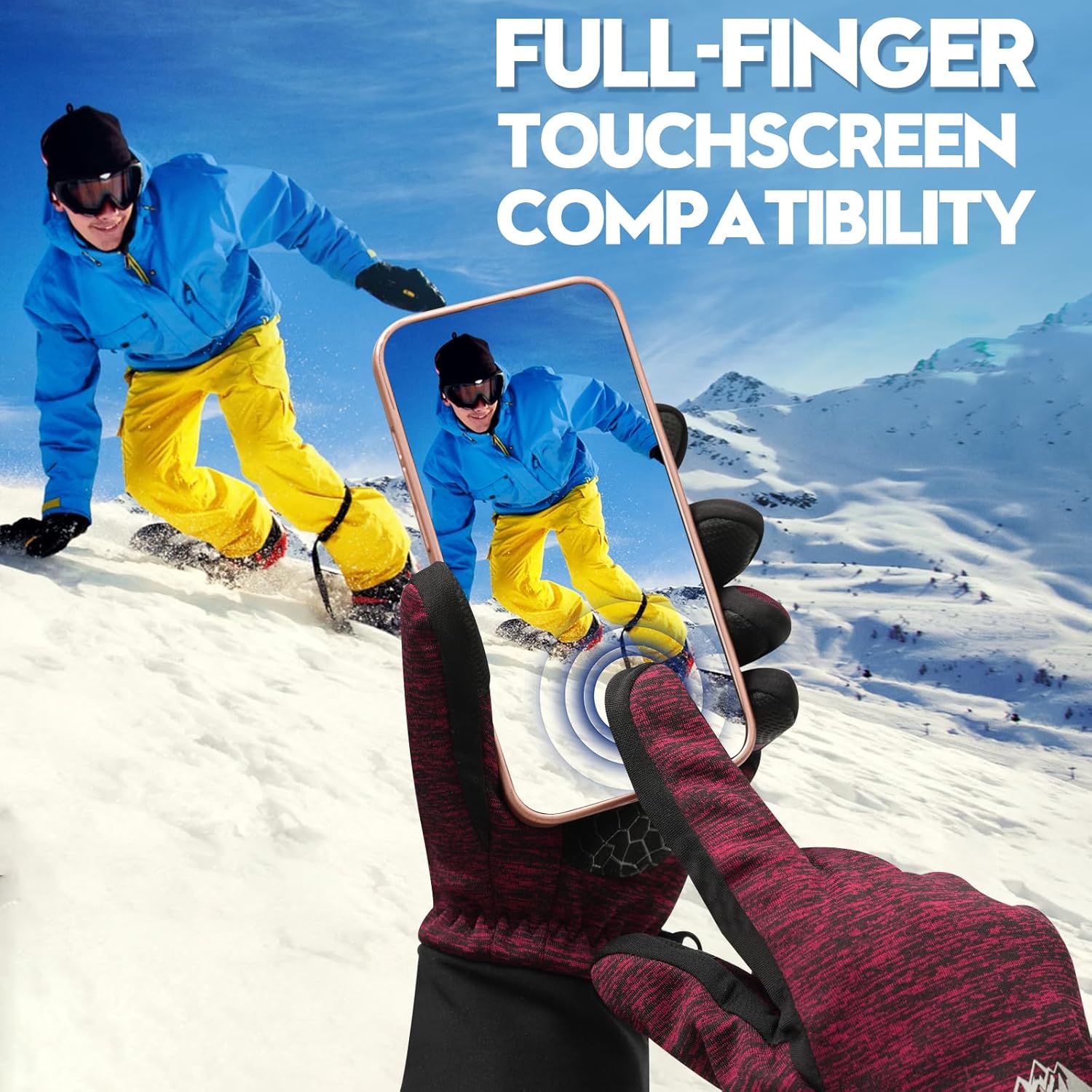 Bruvoalon Winter Gloves for Women & Men, 3M Thermal Insulation, Lycra Fabric, Touchscreen, Anti-Slip - Image 4