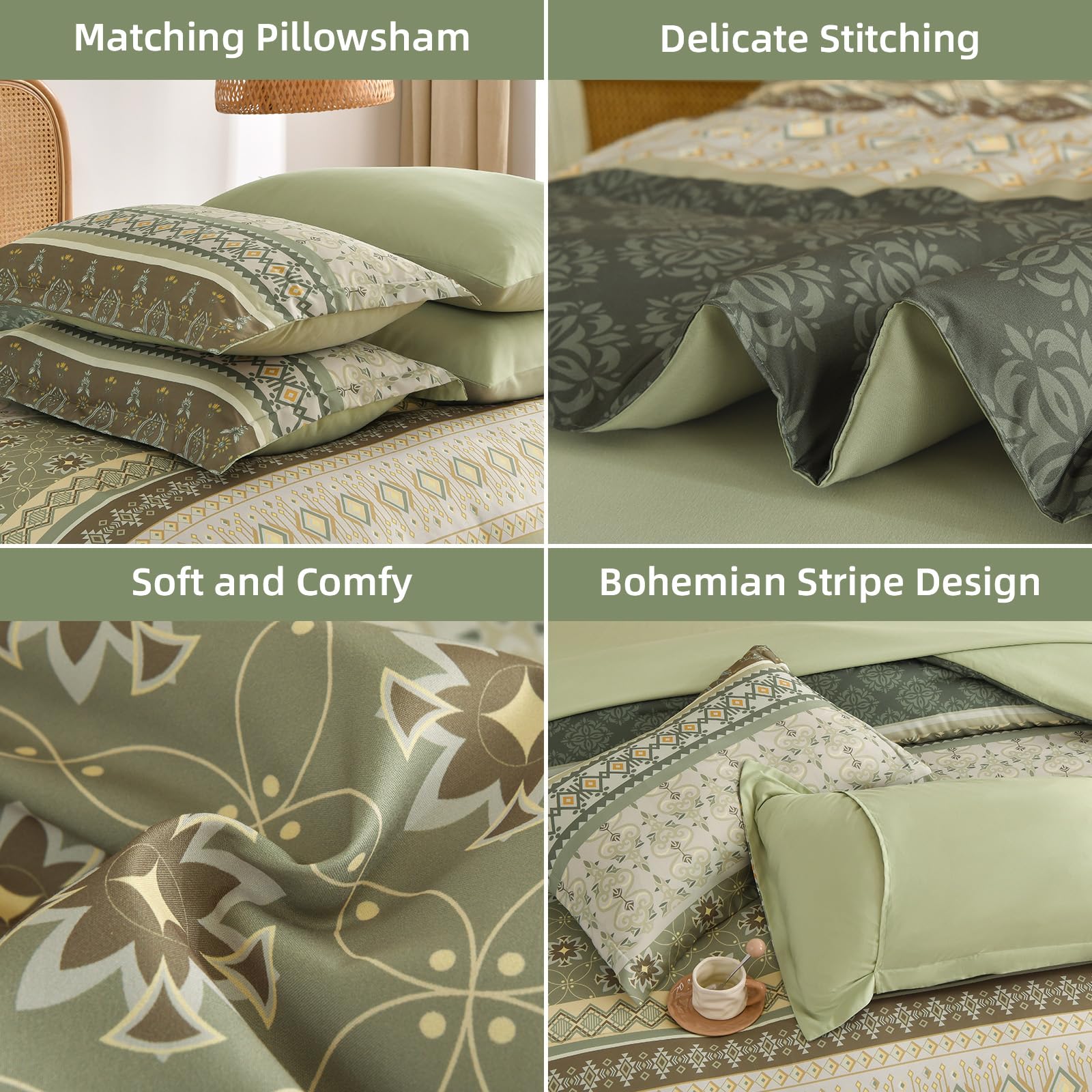 WONGS BEDDING 7-teiliges Tröster-Set mit Blumenmuster in einer Tasche-YS01AB091798Q7U-A