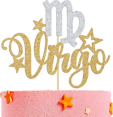 Decoración para tartas de Virgo, gran energía de Virgotemporada de Virgo, decoración de pastel de cumpleaños, 12 constelaciones del zodiaco,