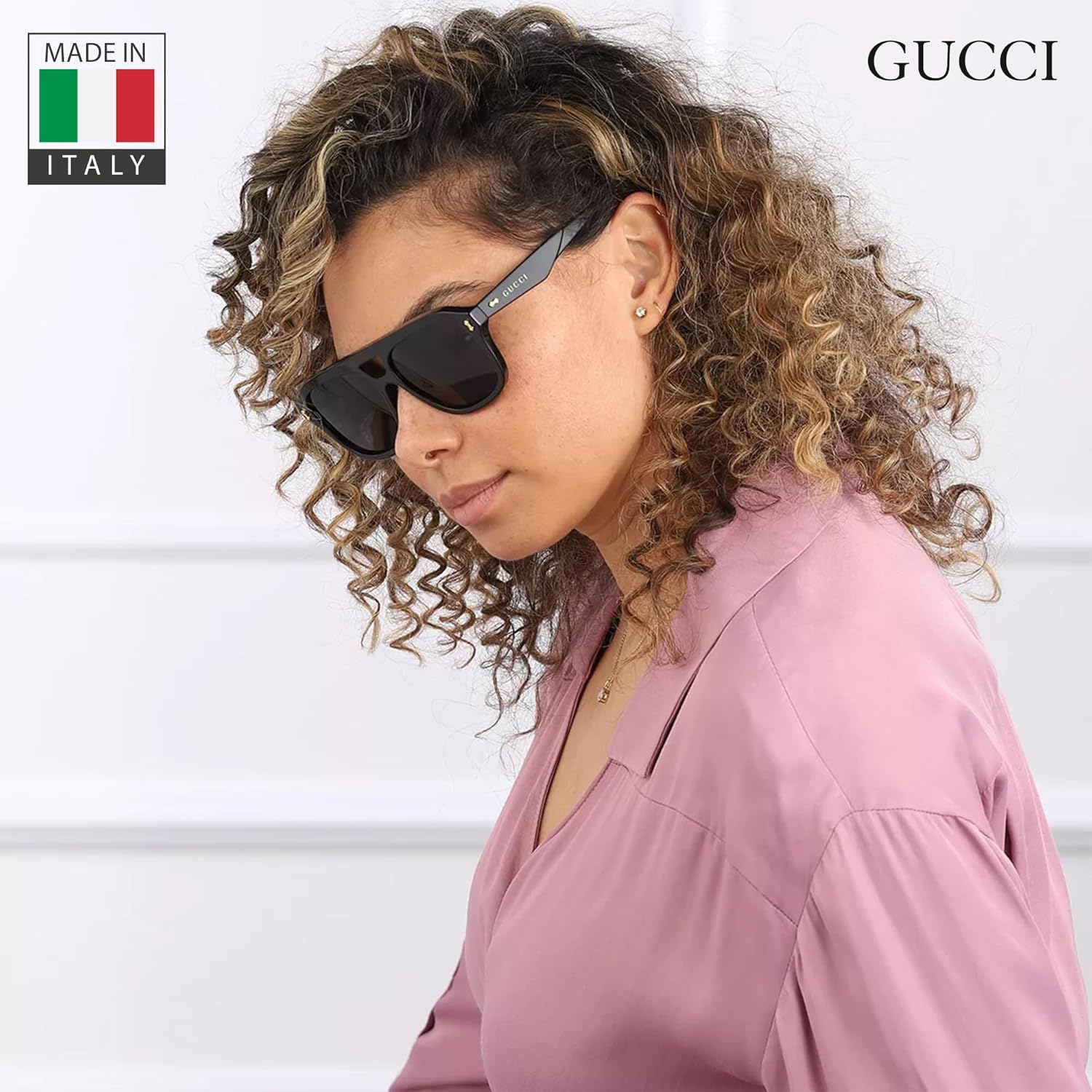 Gucci GG1263S Lettering Logo Pilot -Shaped Non-Polarized Sunglasses for Men – Includes Luxury Eyewear Kit – Black Frame with Brown Lens - Image 7