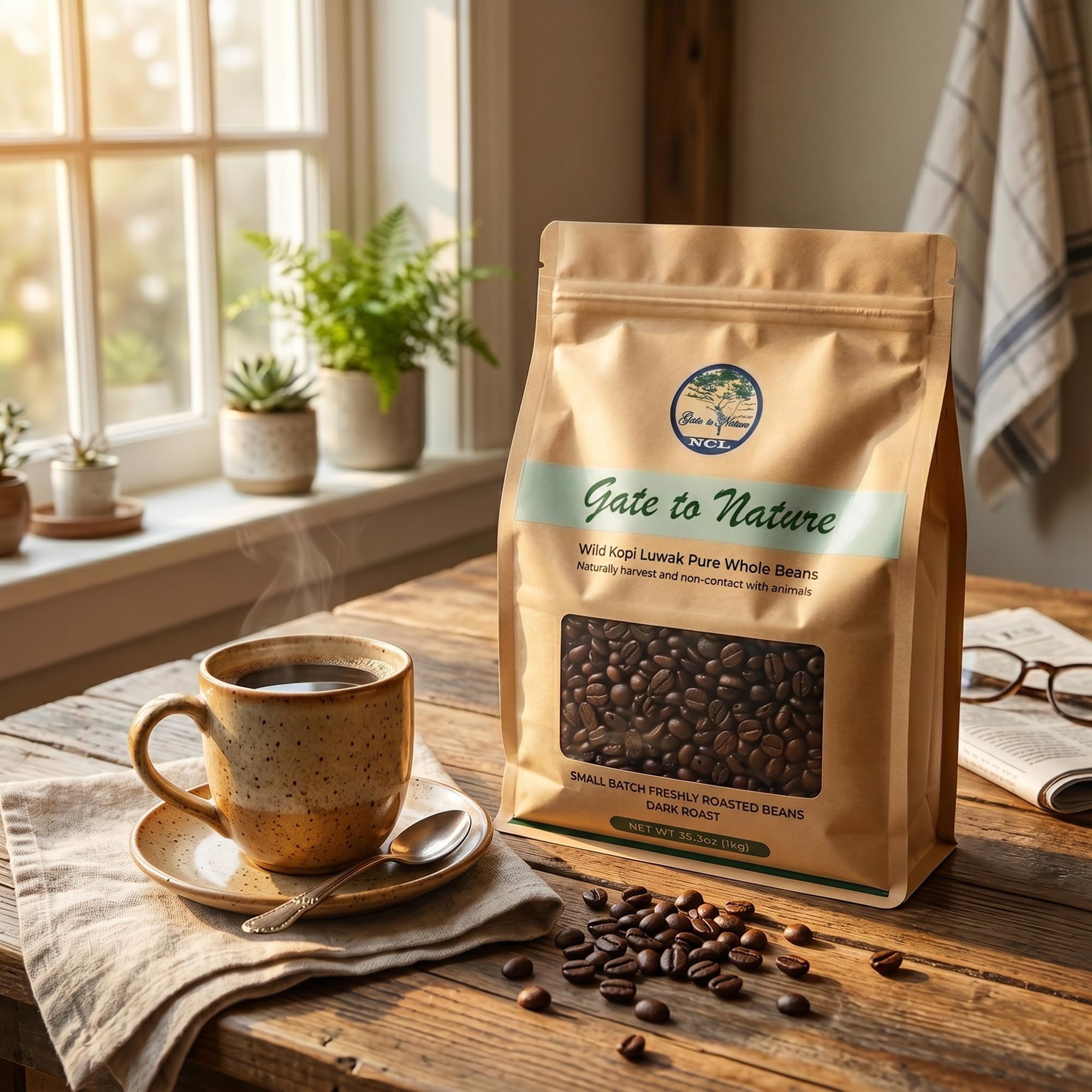 Amazon.com : Gate to Nature Wild Kopi Luwak Whole Beans (1kg