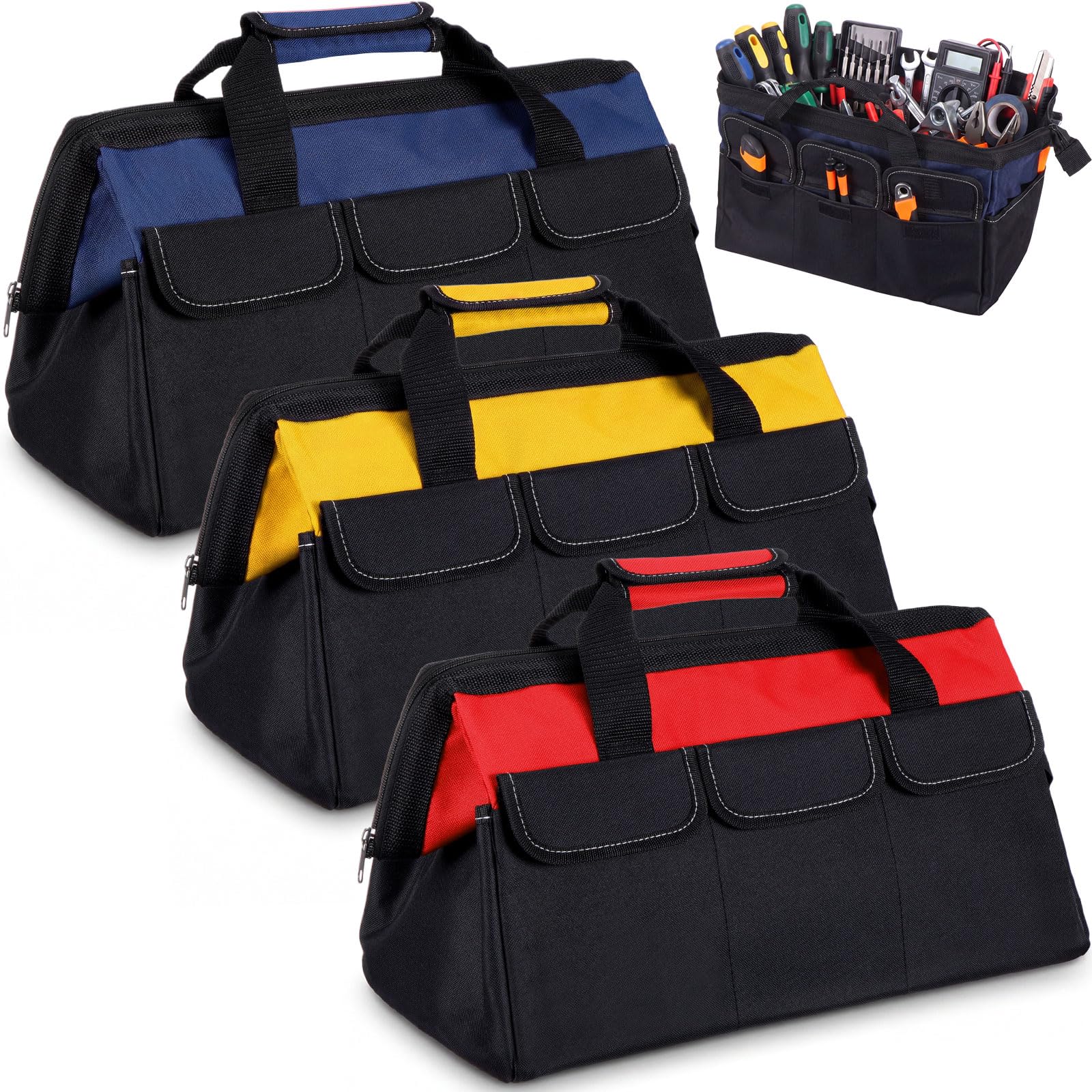 Sanwuta Tool Bags - 3 Pack, Blue, Red, Yellow -27 Sanwuta Tool Bags - 3 Pack, Blue, Red, Yellow -27