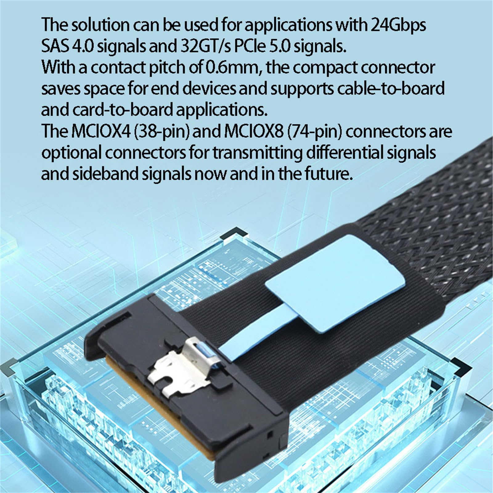 Il cavo splitter PCIE Gen 5 aggiorna la linea dati del server 50 cm 19,7 pollici strumenti di manutenzione server