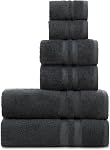 Premium 6 Piece Towel Set, 2 Bath Towel, 2 Hand Towels, 2 Washcloths, 100% Turkish Cotton Soft Absorbent Towels (Chocolate Brown, 6 Piece Towel Set)