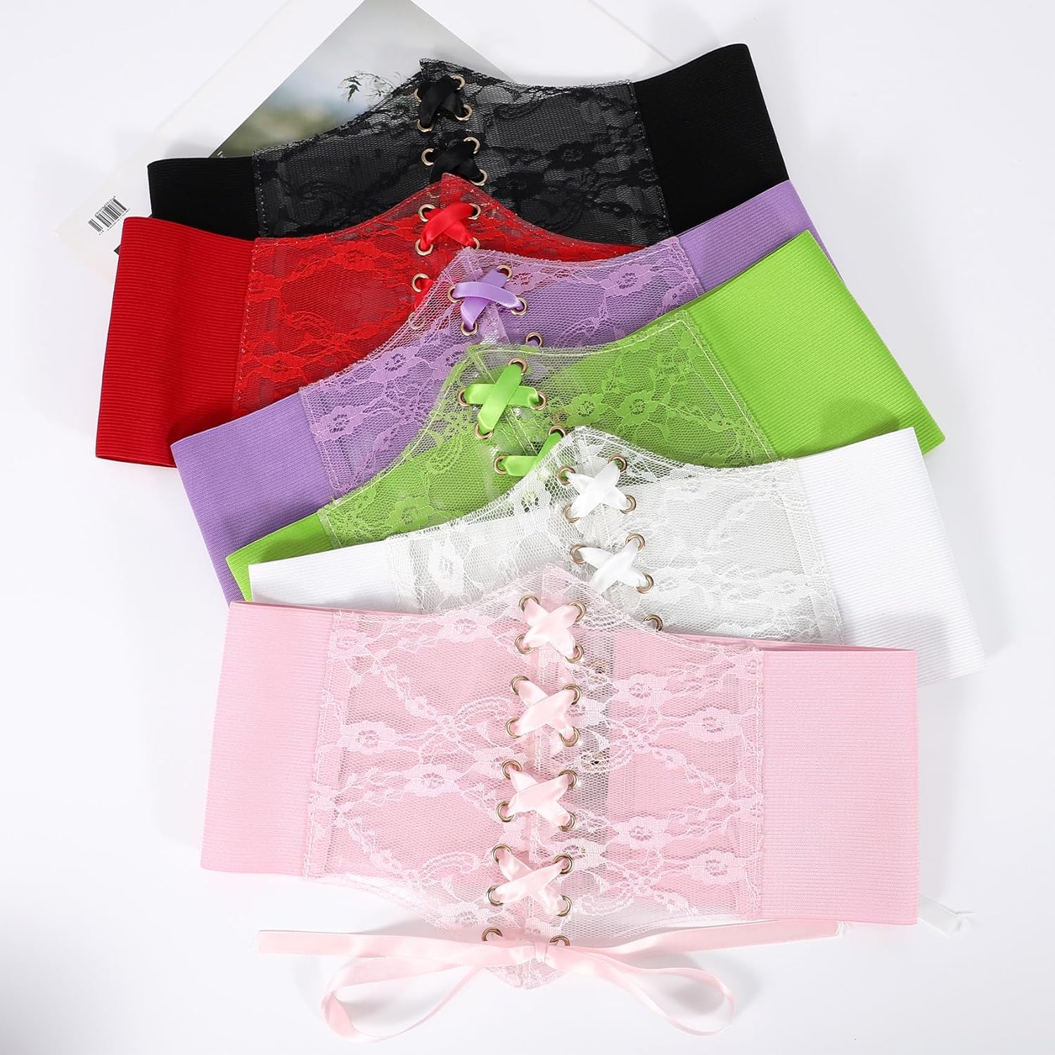 Elastic Corset Belt for Women Costume Wide Lace up Corset Waist Belt - Image 6