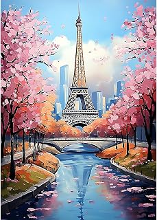 CEOVR Eiffel Tower Diamond Art Kits for Adults, 5D DIY Full Drill Diamond Painting Dots Crystal Gem Art, Adult Crafts Kits Arts and Crafts, Wall Decor for Home Office 12x16inch