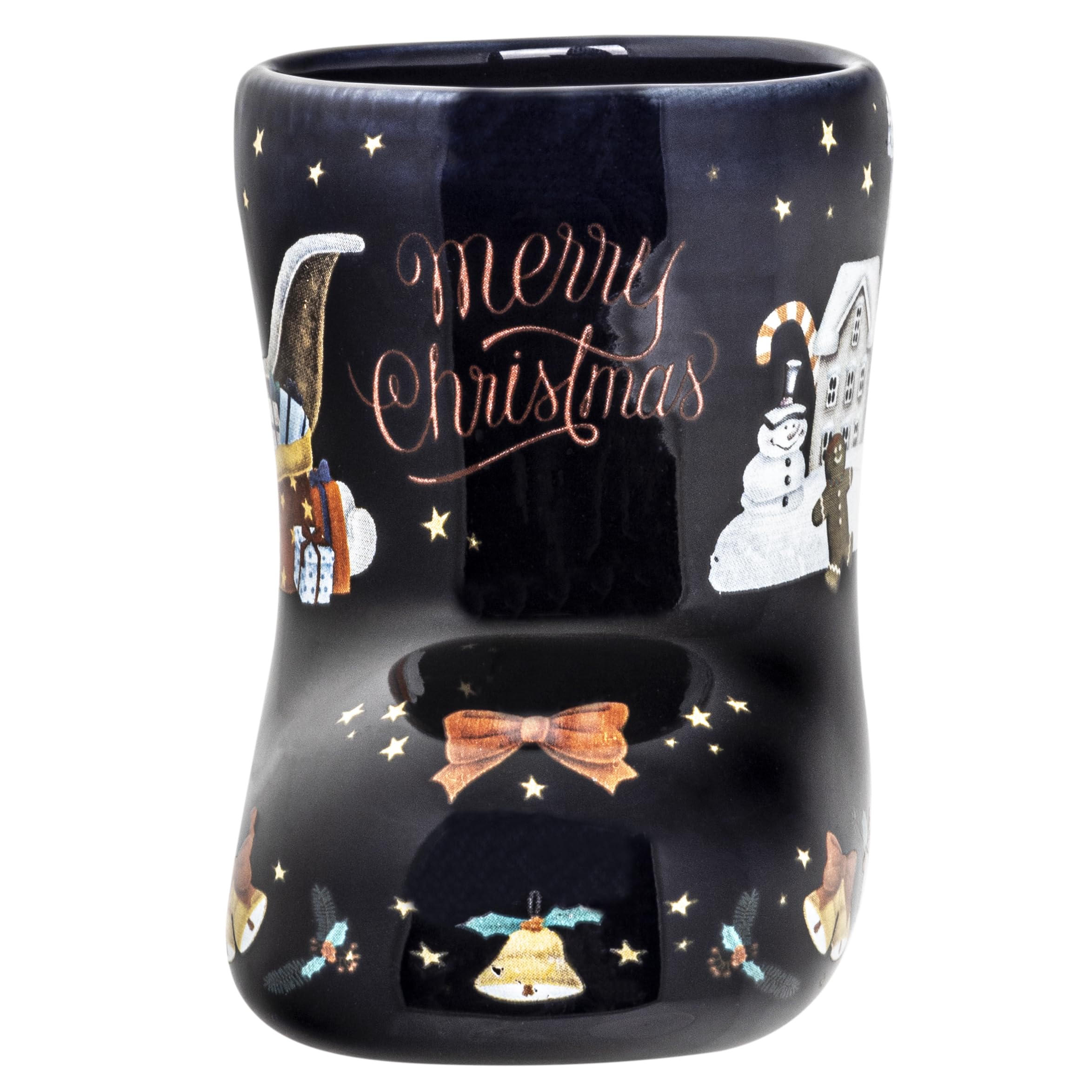 Lentz 6er Set - Glühweintassen Glühweinbecher Kinderpunschbecher Weihnachtstassen/Stiefelform aus Keramik Fassungsvermögen ca. 0,25ltr.