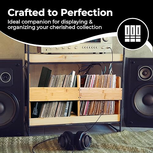 Miniatura 7 de Caja de discos de bambú de alta gama, con capacidad para hasta 80 discos (naturales) la caja de discos de bambú original