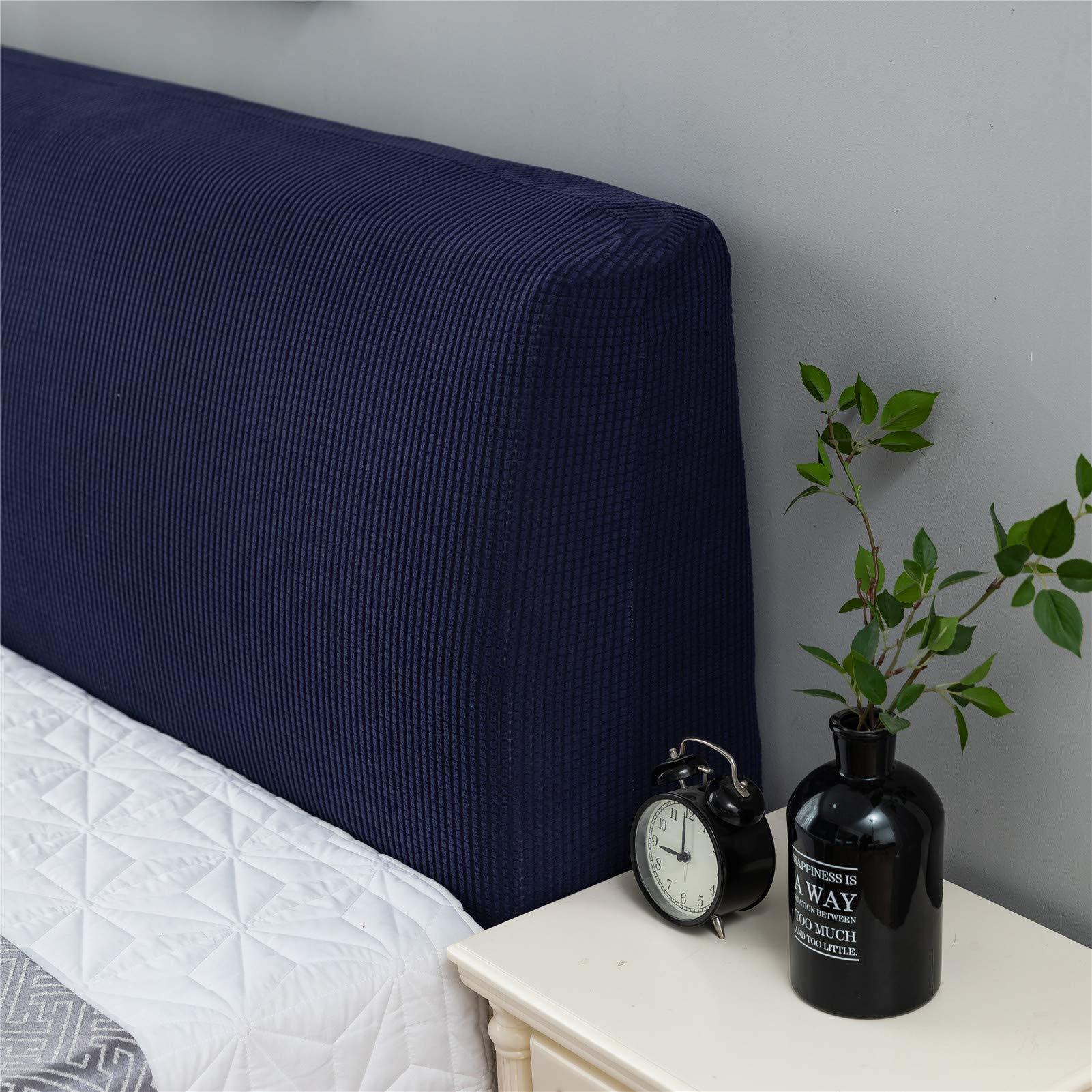 WINS Copertura Testiera Letto In Velluto Elasticizzato - Rosso Vino Antipolvere 884783