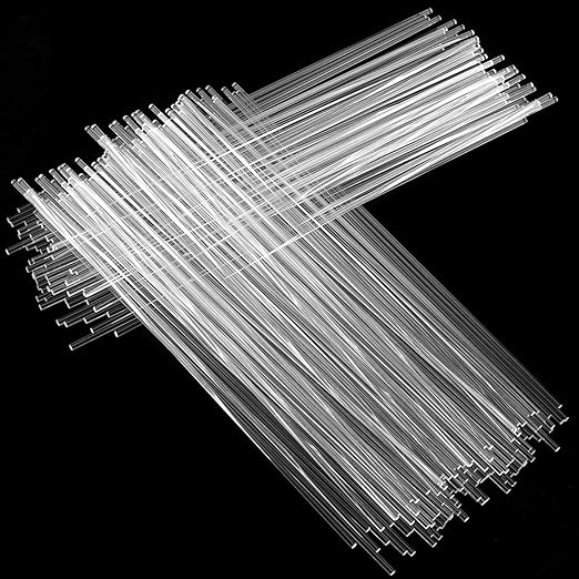 JAPCHET 300 PCS 12 Inch Clear Acrylic Rods, 1/8 Inch Diameter Dowel Rods for Cake Topper, Wedding and Party Decoration