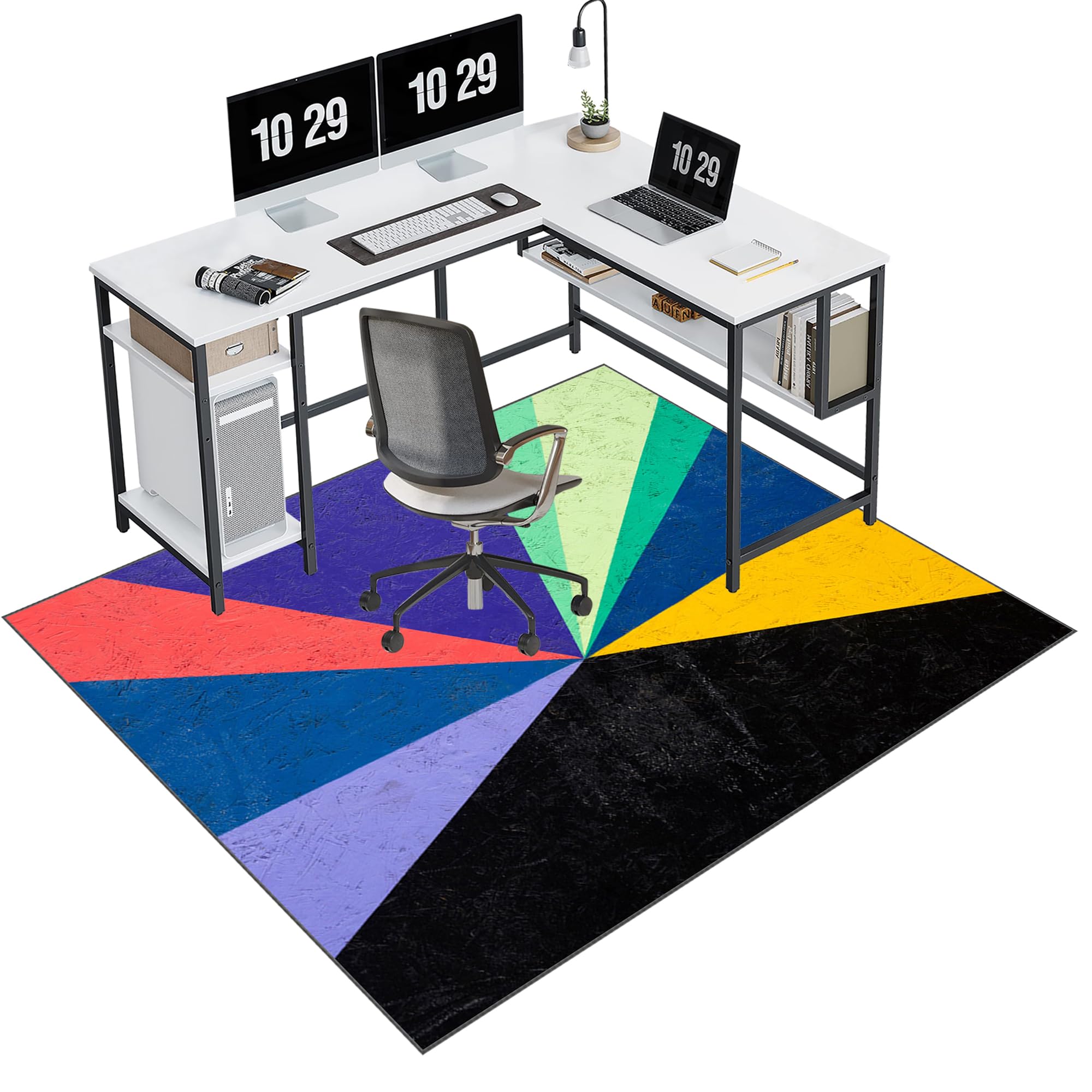 EYKWKB 70 x 100 cm Office Chair Mat for Carpeted and Hard Floor Gaming Chair Mat Multi-Purpose Carpet Protector Chair Mats Anti-Slip Low Pile Carpet Mats for Home Office Floor Protectors for Chairs
