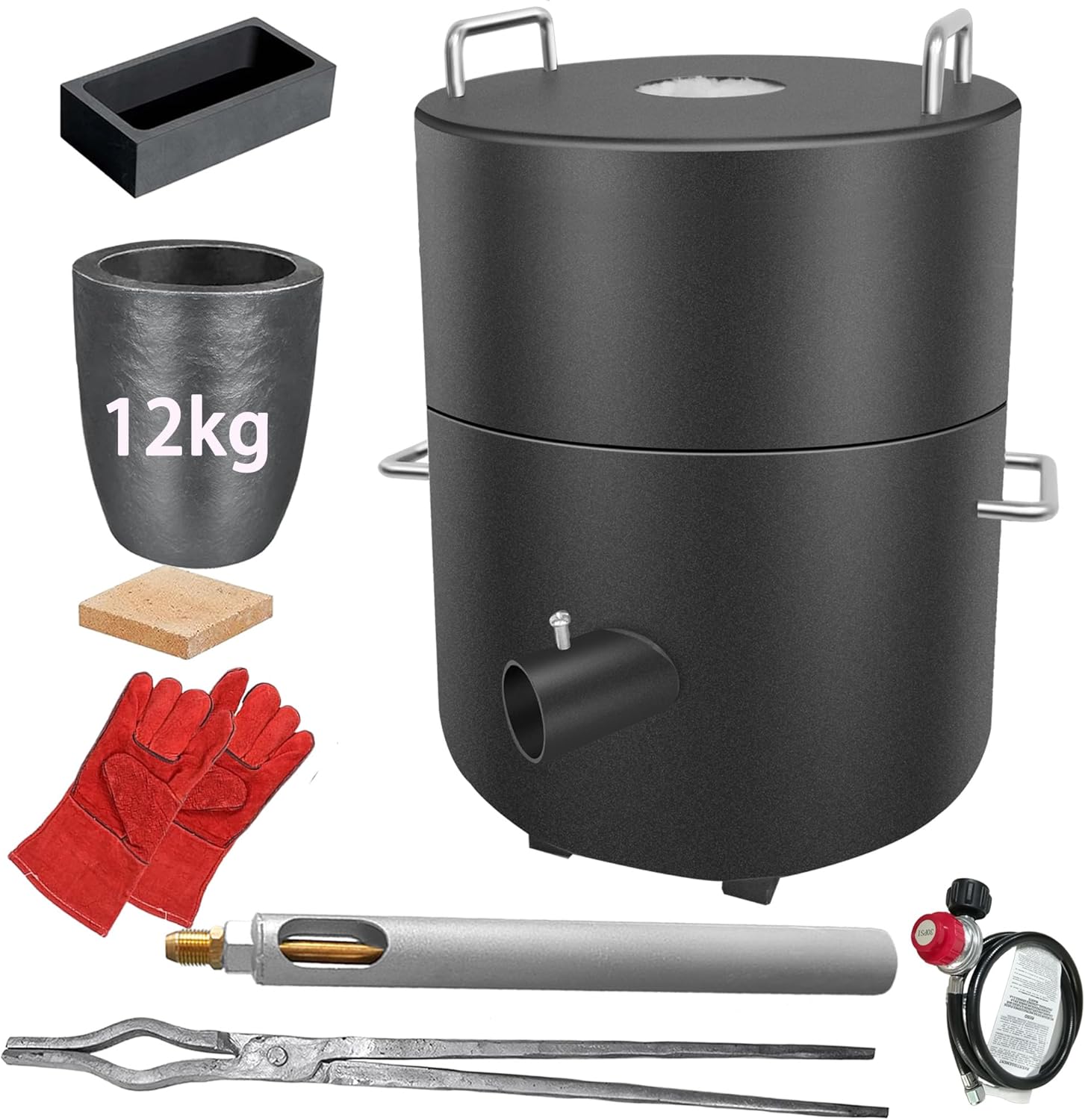 HAOXIU 12KG Propane Melting Furnace Kit,Large Capacity and Upgraded Safer Foundry Kiln Smelting Gold Silver Copper Aluminum Metal Recycle for Jewelry Making and Metal Casting